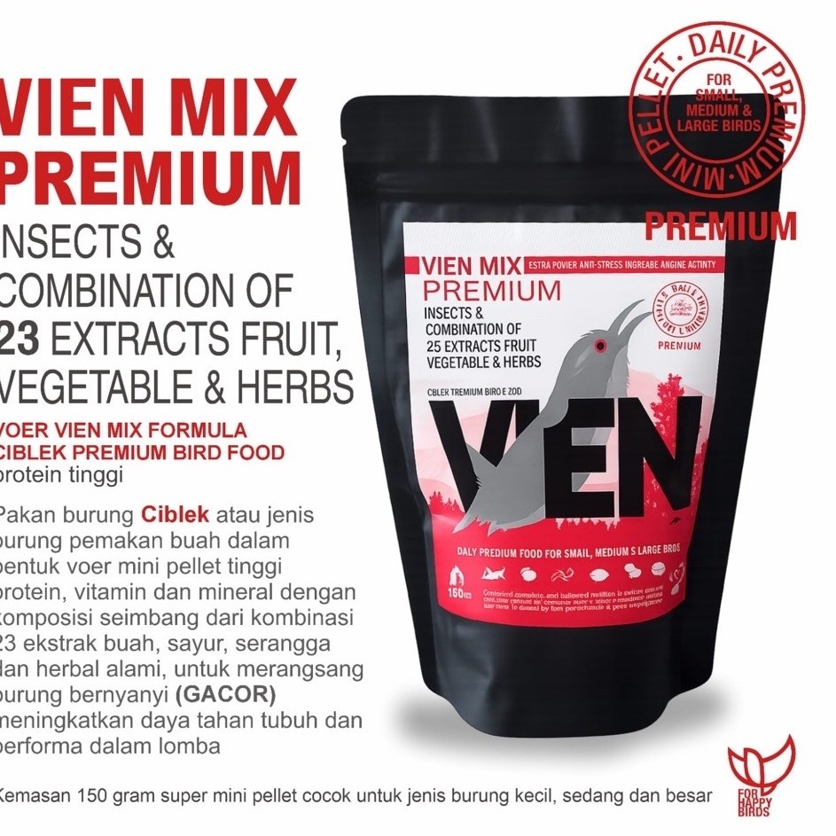 Pakan/Vor Burung Ciblek VIEN MIX PREMIUM Ciblek Gunung, Ciblek Kristal, Ciblek Sawah Super Mini Pele