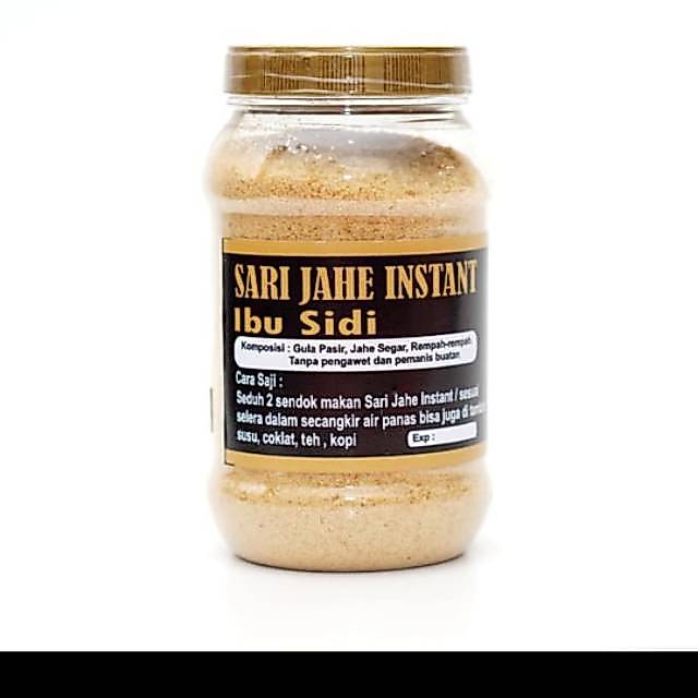 Sari Jahe instan Bu Sidi Minuman Herbal kemasan botol 325gr.