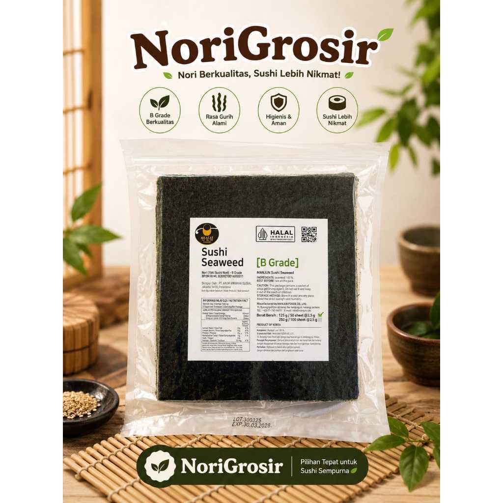 Manjun Sushi Nori 50 Lembar