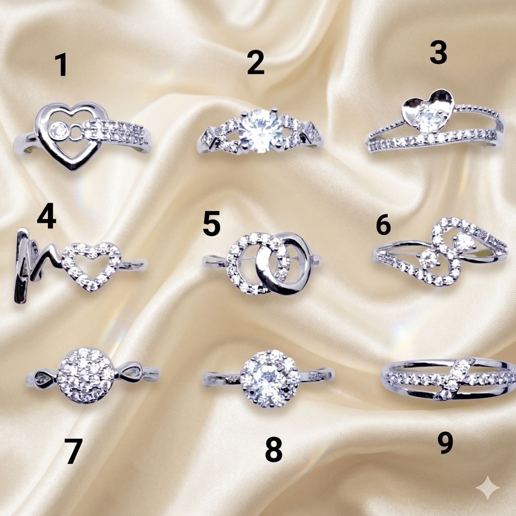 cincin silver titanium anti karat permata lapis mas putih