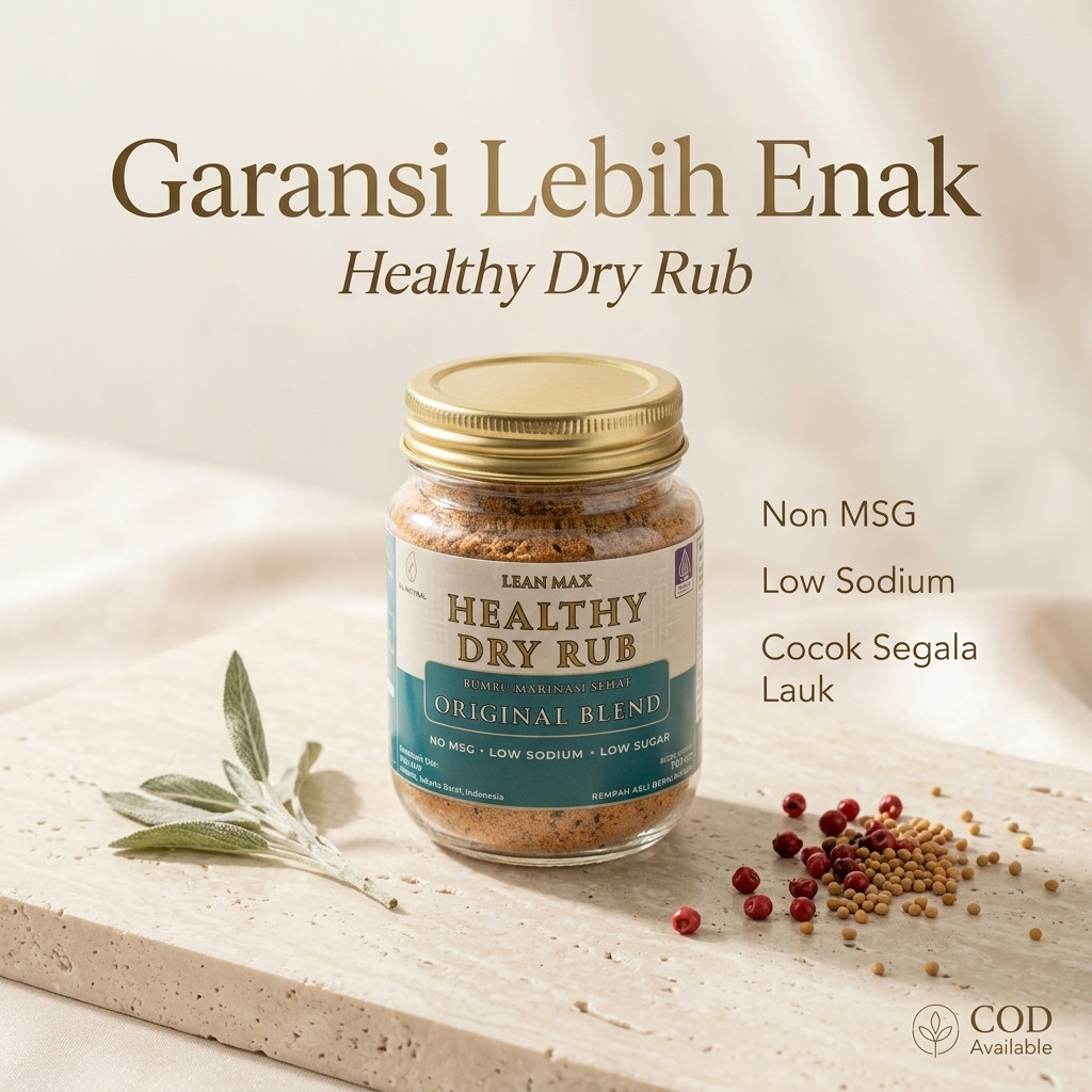 Lean Max Healthy Dry Rub 100gr - Bumbu Marinasi Diet Sehat Garam Himalaya Non MSG Rendah Kalori Low 