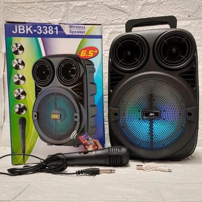 ARDHUW MKC JBK Speaker 3381 Portable Bluetooth Series JBK 6.5 Inch Free Microphone Wireless
