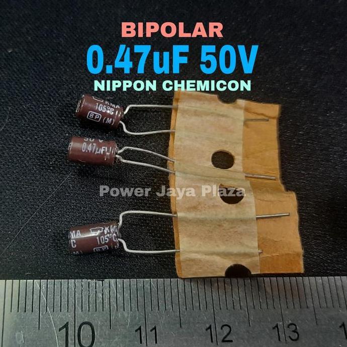 0,47UF 0.47UF 50V BIPOLAR BP NONPOLAR NP NIPPON CHEMICON KAPASITOR PJP79