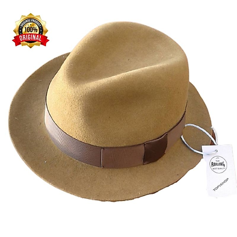 TERBARU TOPI LAKEN FEDORA CREAM BAHAN WOL IMPORT TOPI LAKEN ORIGINAL THE ROLLING