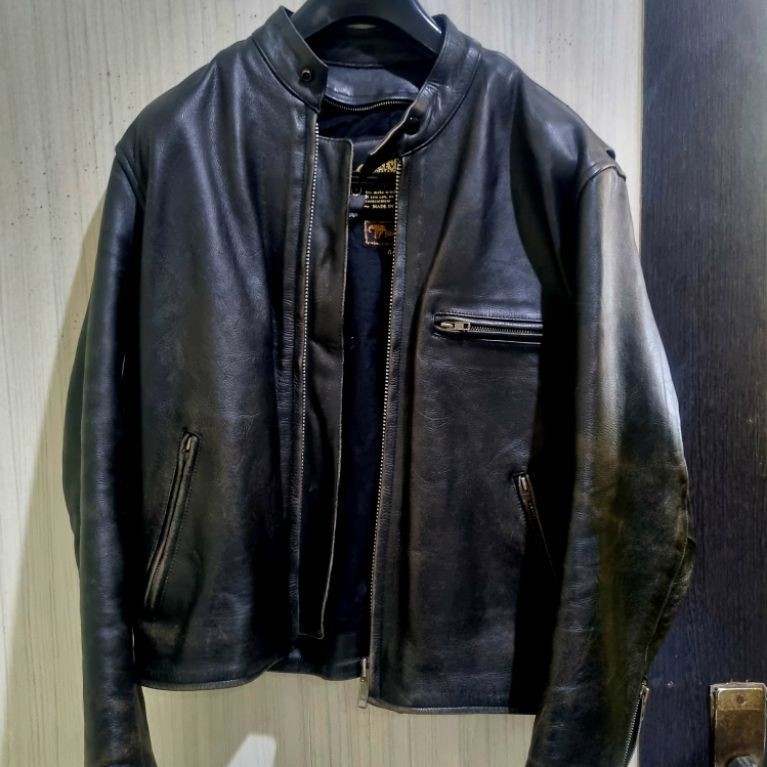Jaket Kulit Vintage Caferacer Biker Patina Seven Arrow like Harley RBC Vanson Schott Avirex Aero Lea