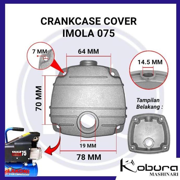 Crankcase Cover Lakoni Imola 075 Tutup Bak Engkol Penutup Kepala Silinder Kompresor Angin Tipe Lakon