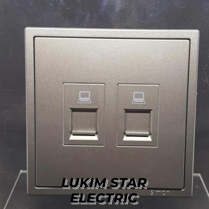 Outlet Data + Data Simon I7 Grey/Simon I7 Grey Outlet Data Cat6 Twin 705228-61