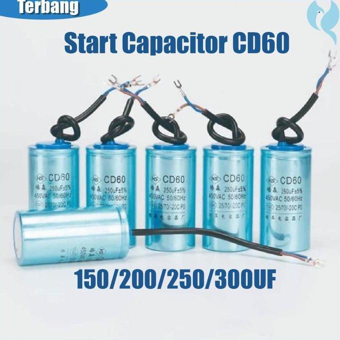 Cd60 Kapasitor Motor Starting 450v 150uf / 200uf /250uf / 300uf