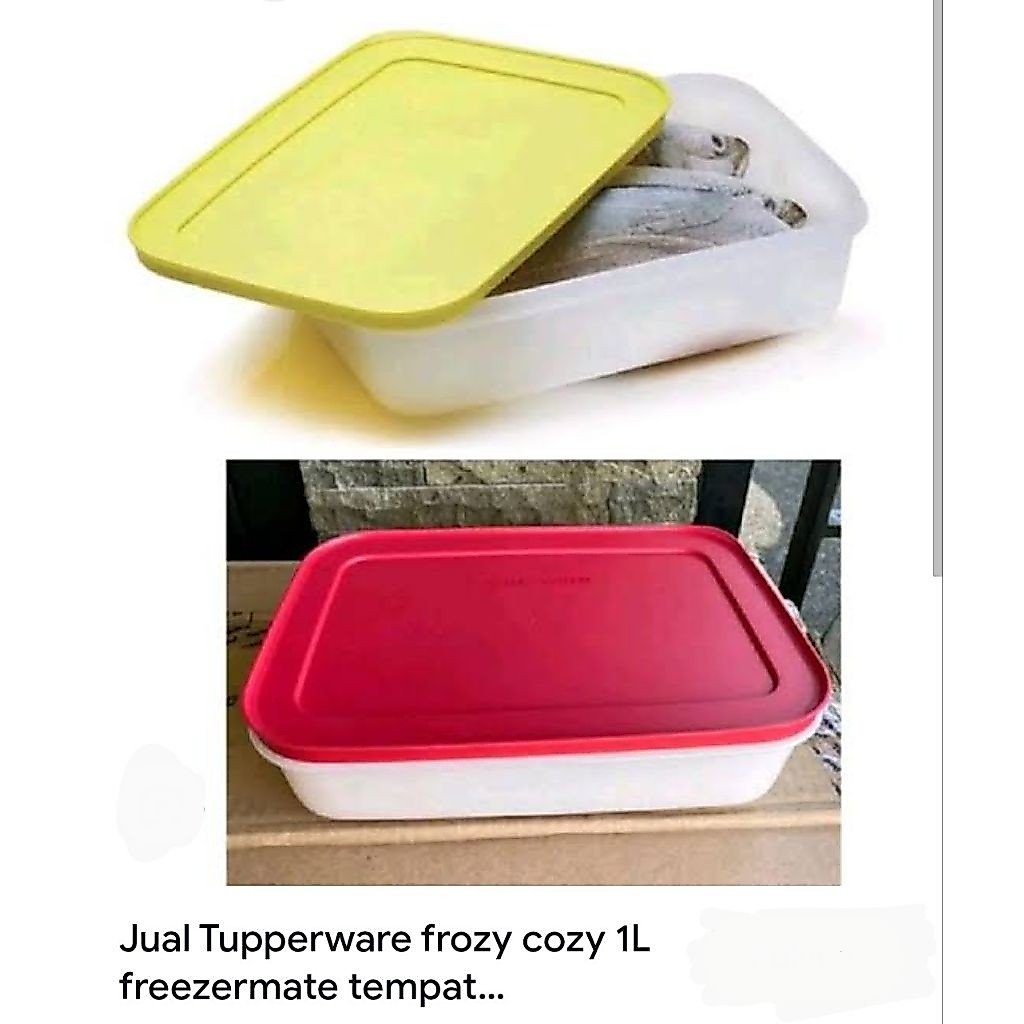 Tupperware,Frozy cozy low 1 liter 1 pcs tutup merah(murah lebay)