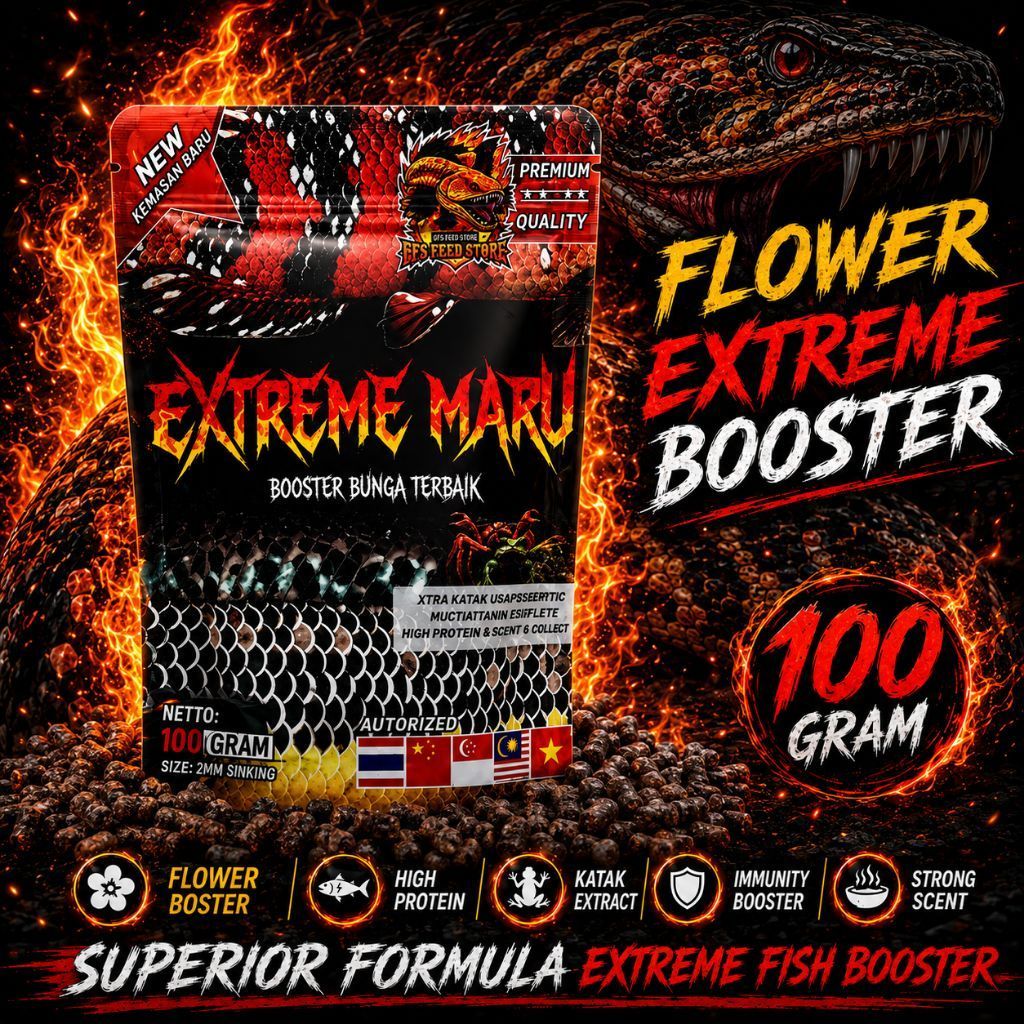 Pelet Booster Bunga Maru 100 Gram Pelet Extreme maru