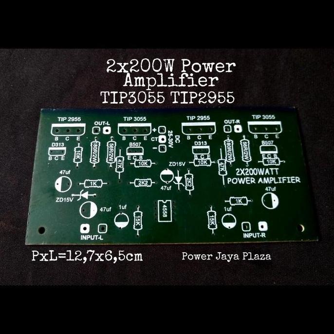 PCB 2X200W POWER AMPLIFIER TRANSISTOR TIP3055 TIP2955 PJP79