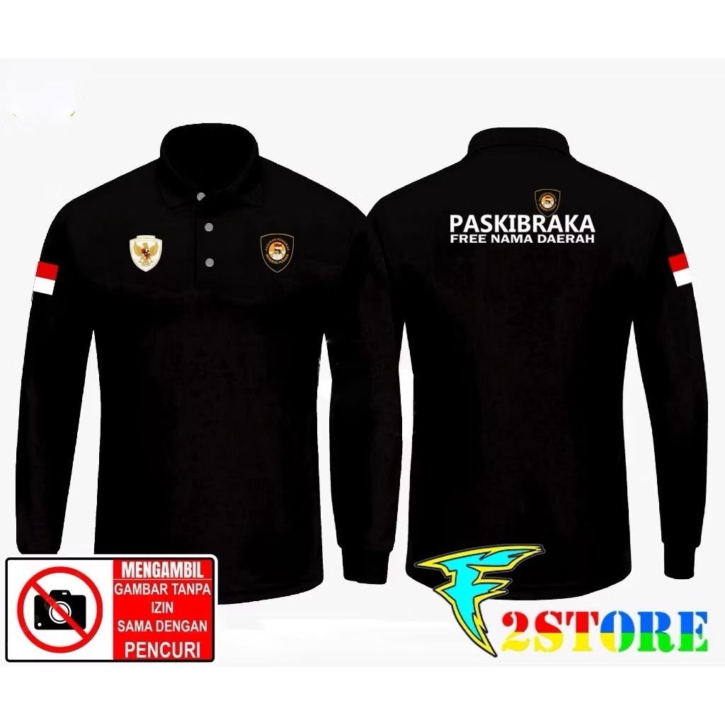 KAOS KERAH KAOS POLO PASKIBRAKA FREE CUSTOM NAMA DAERAH LENGAN PANJANG