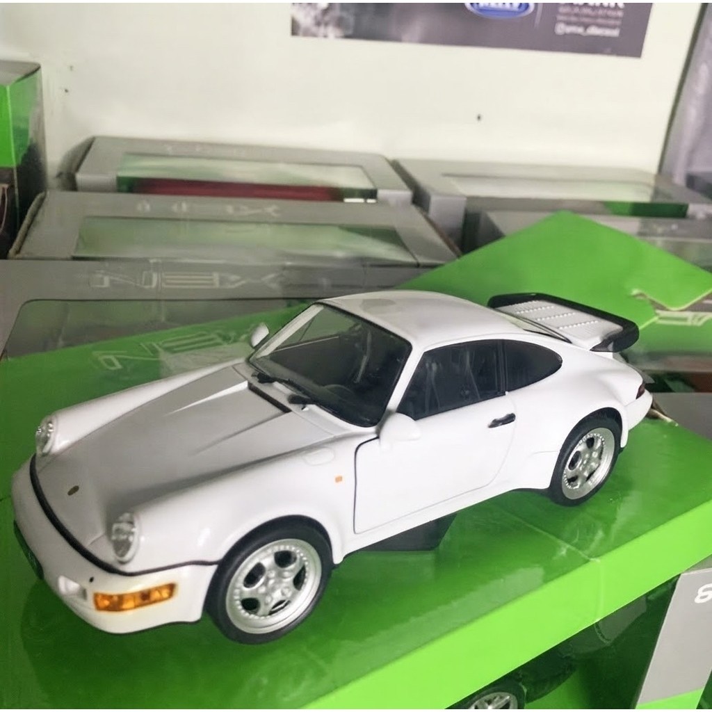 Diecast Welly Skala 1:24 Porsche 964 Turbo Putih Baru Bukan Bekas Komplit (RARE & COLLECTOR ITEM)