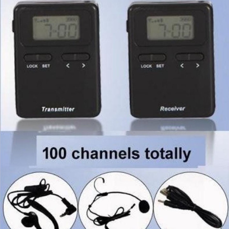 tour guide system paket 1 transmitter + 1 receiver untuk umroh, haji, tour