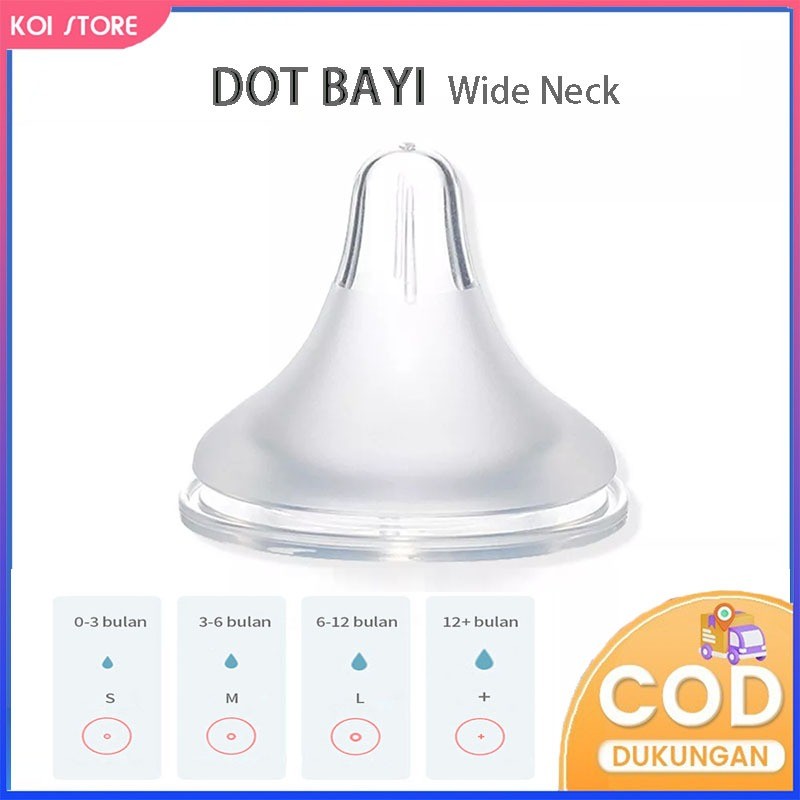 KOI 5CM Dot Bayi Botol Susu Wide Neck Nipple Peristaltic Plus BPA Free Bottle Nipples