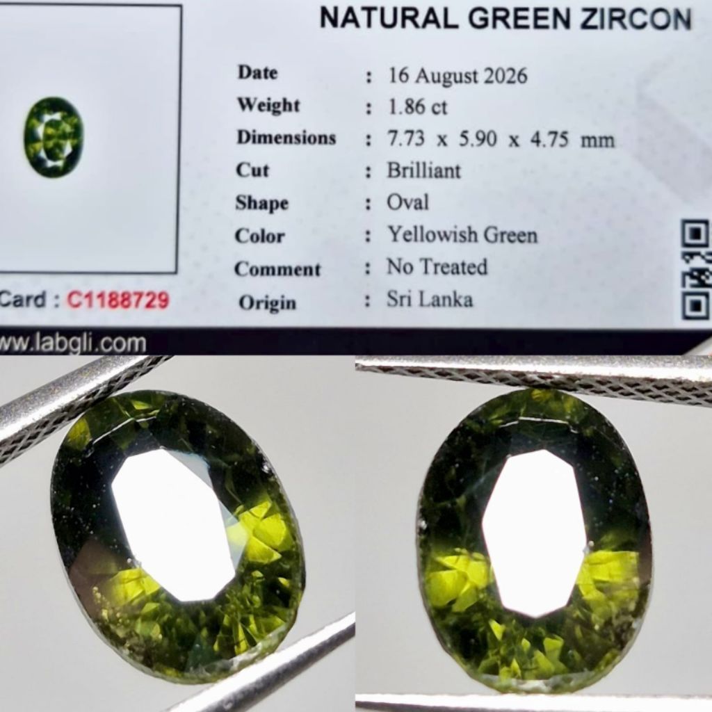 NATURAL GREEN ZIRCON ( FREE MEMO ) A005