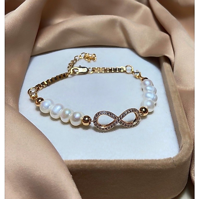 Gelang rhodium lapis emas 18k mutiara air tawar asli lombok Aksesoris Perhiasan lapis emas 18k Mutia