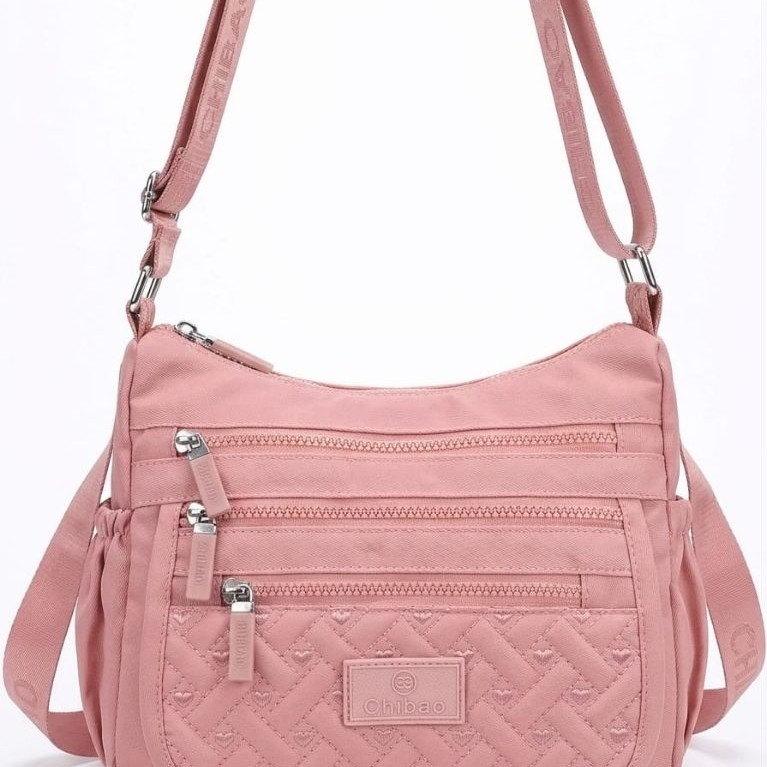 ​Tas Selempang Wanita Chibao Original 7133 Bahan Ab Polos Saku Resleting Banyak