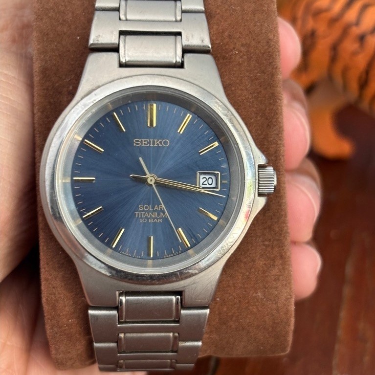 Seiko Solar Titanium Blue Dial