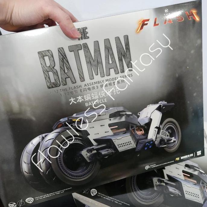 Modoking DC 1:12 The Flash Movie Batman Ben Affleck And Bat Cycle BatCycle Bike Model Kit Figure