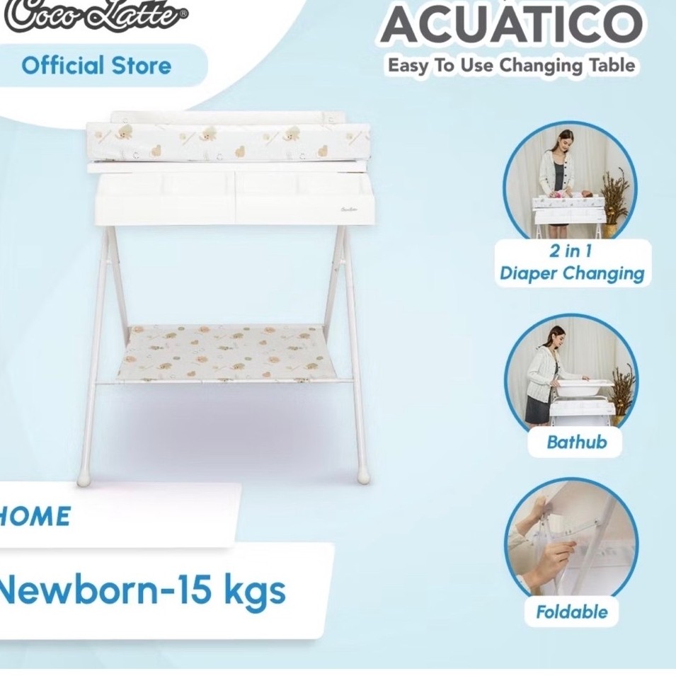preloved Cocolatte acuatico changing table bathub mandi bayi