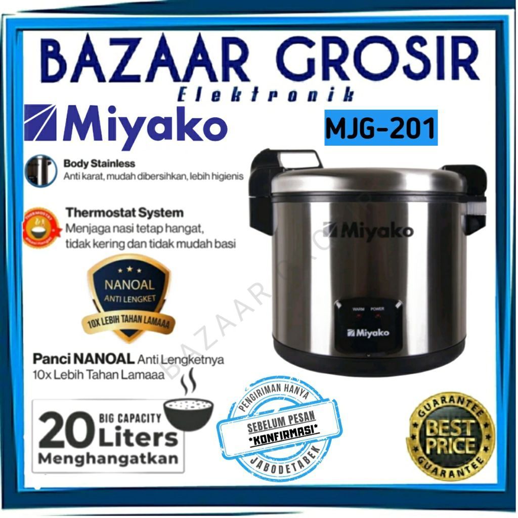 RICE COOKER MIYAKO 23 LITER MJG-201 / MJG 201 / MJG201
