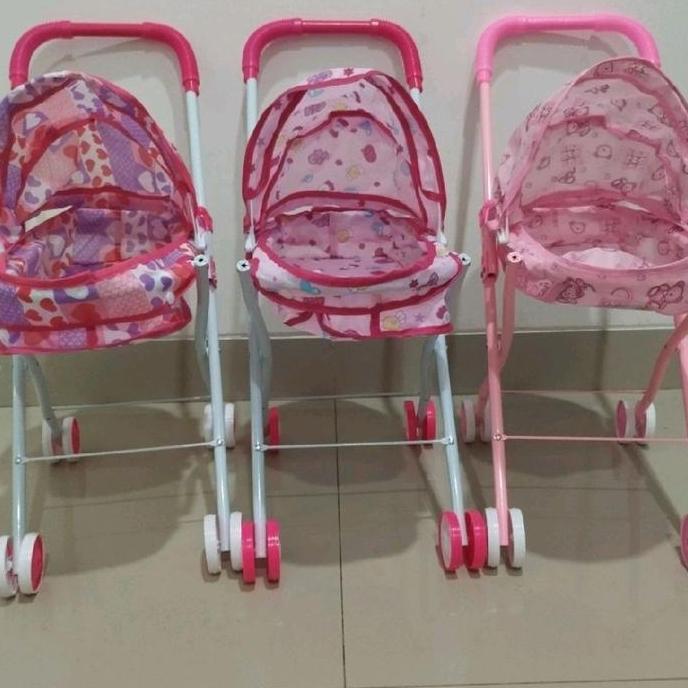 mainan stroller boneka ( TANPA BONEKA) rangka besi Dolls Dorongan