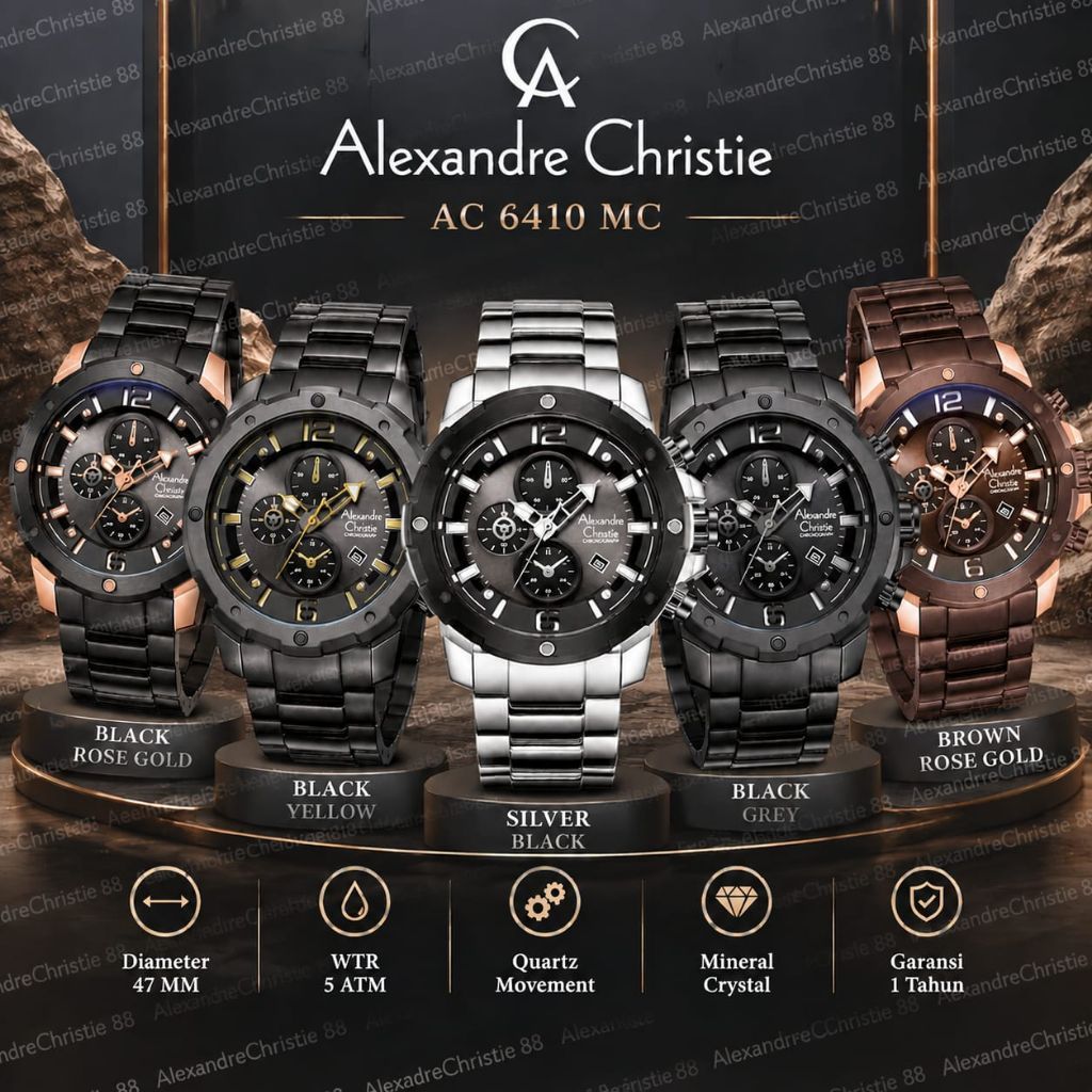 Jam Tangan Pria Alexandre Christie Kronograph 6410MC AC6410 AC 6410 OriginalWatch