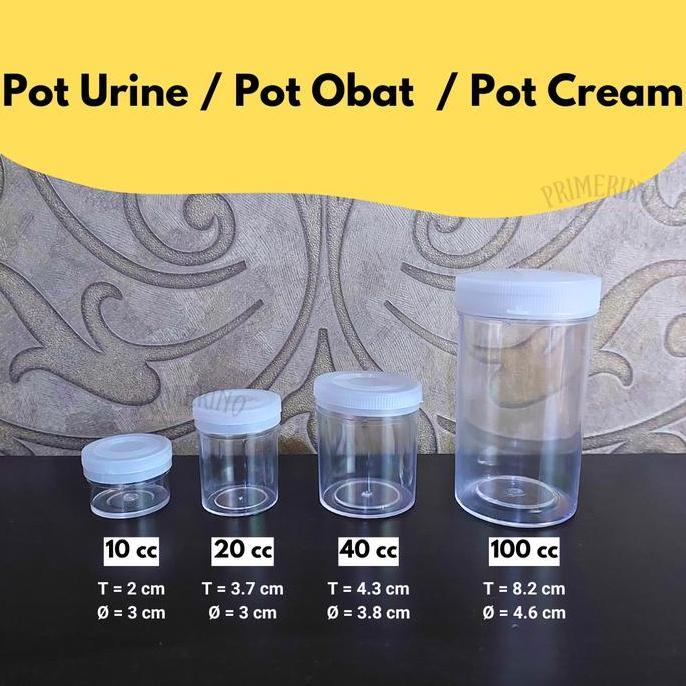 Pot Urine 10 20 40 100 ml / Pot Cream / Container Obat / Botol Plastik / Cup Slime / Pot Obat