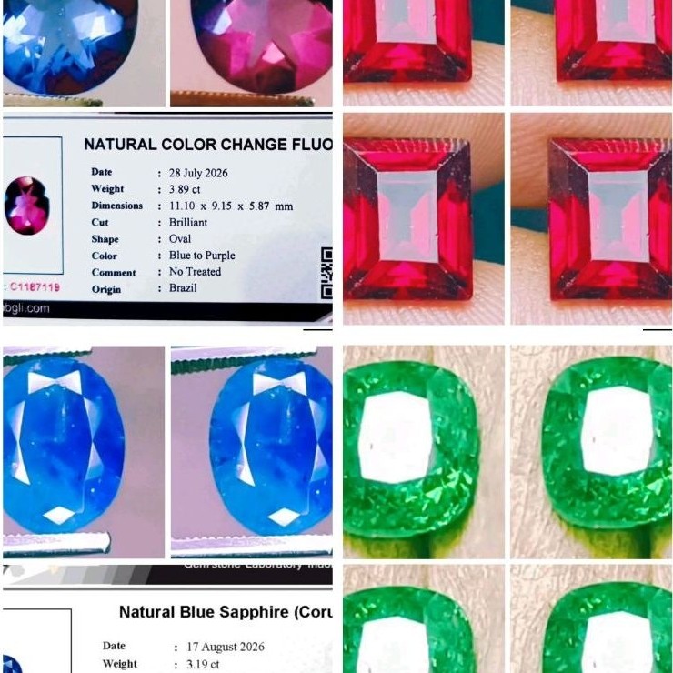 BIG SALE TERMURAH Natural Color Change Flourite Blue Sapphire Srilanka Rhodolite Garnet Tsavorite Gr