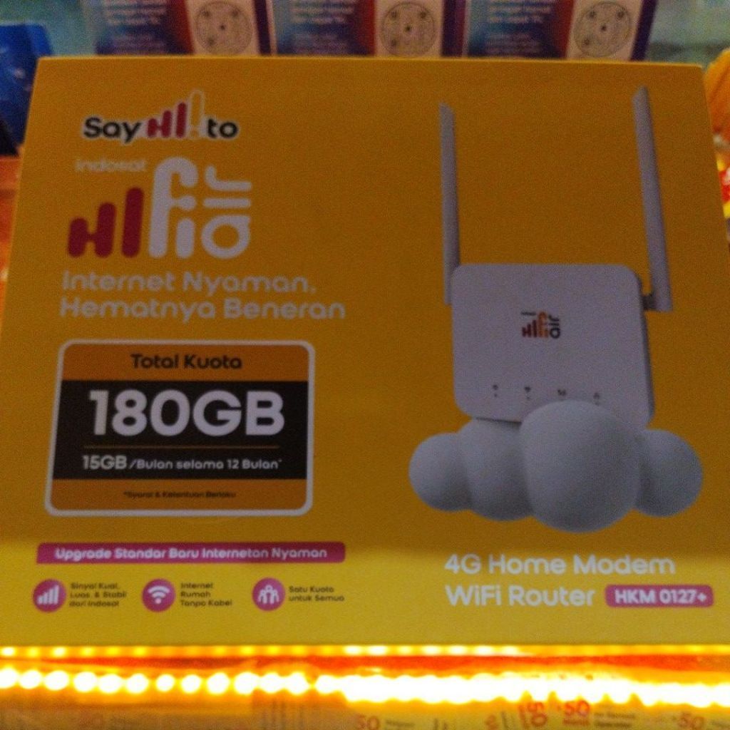 Modem Router Wifi 4G Hkm0217+ Hifiair Indosat 180GB Bonus