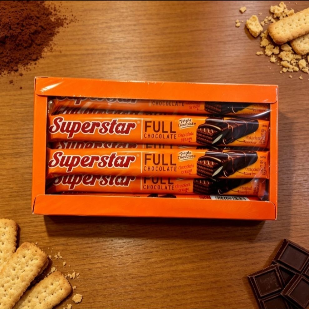 Superstar Wafer Coklat 1 Box Isi 6,12, 20, 24pcs