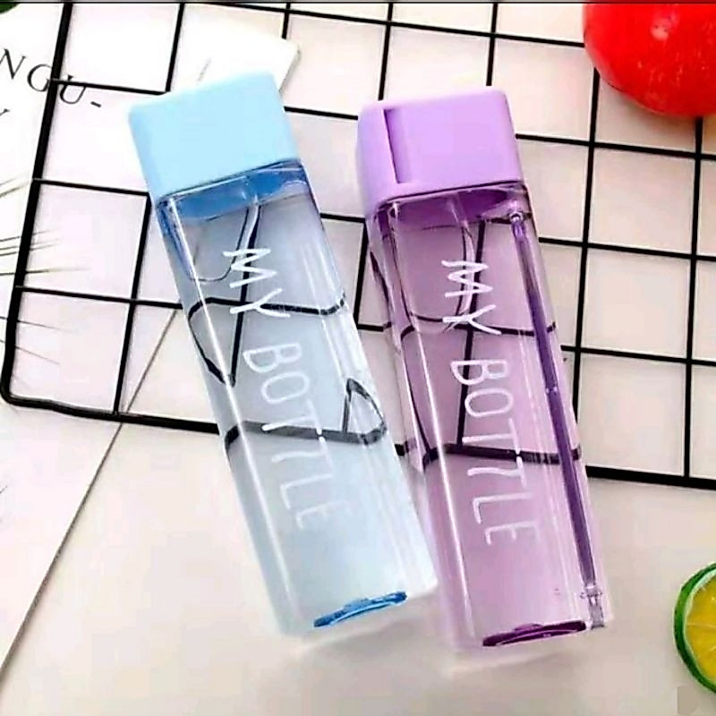 My Bottle BPA Free Food Grade 500 ml Kotak Botol Air Minum Model Terbaru Persegi Transparant Mybottl