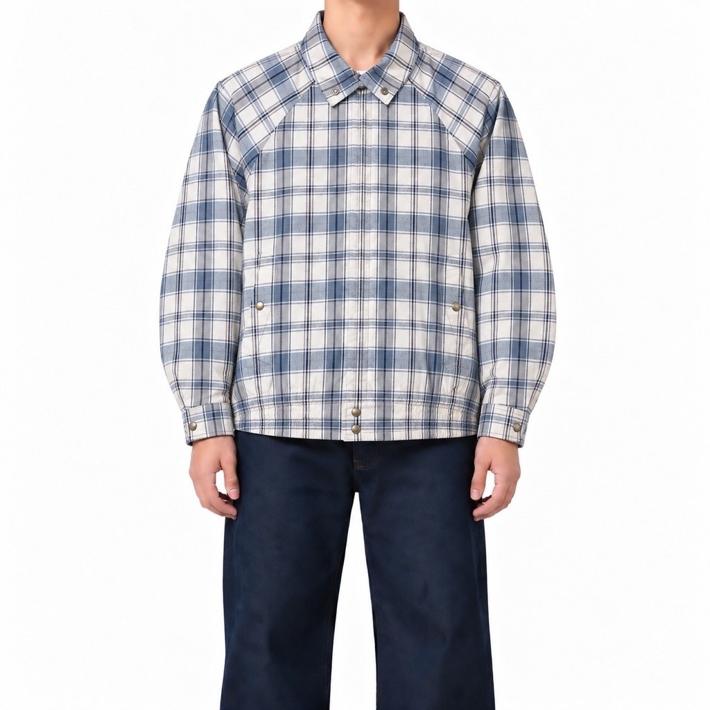 Y2K Daks Golf Plaid Vintage Harrington Blouson Jacket