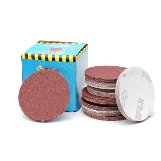 Amplas Bulat Velcro 4 Inch Harga Per 100pcs (1 BOX ) - Amplas Tempel Grit 60 - 400 Murah
