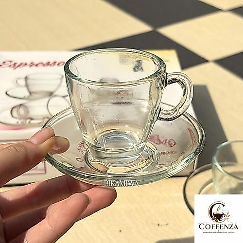 (BACA DESKRIPSI) 12 PCS CANGKIR KACA ESPRESSO UKURAN MINI KECIL BANGET cangkir kopi teh gelas shot