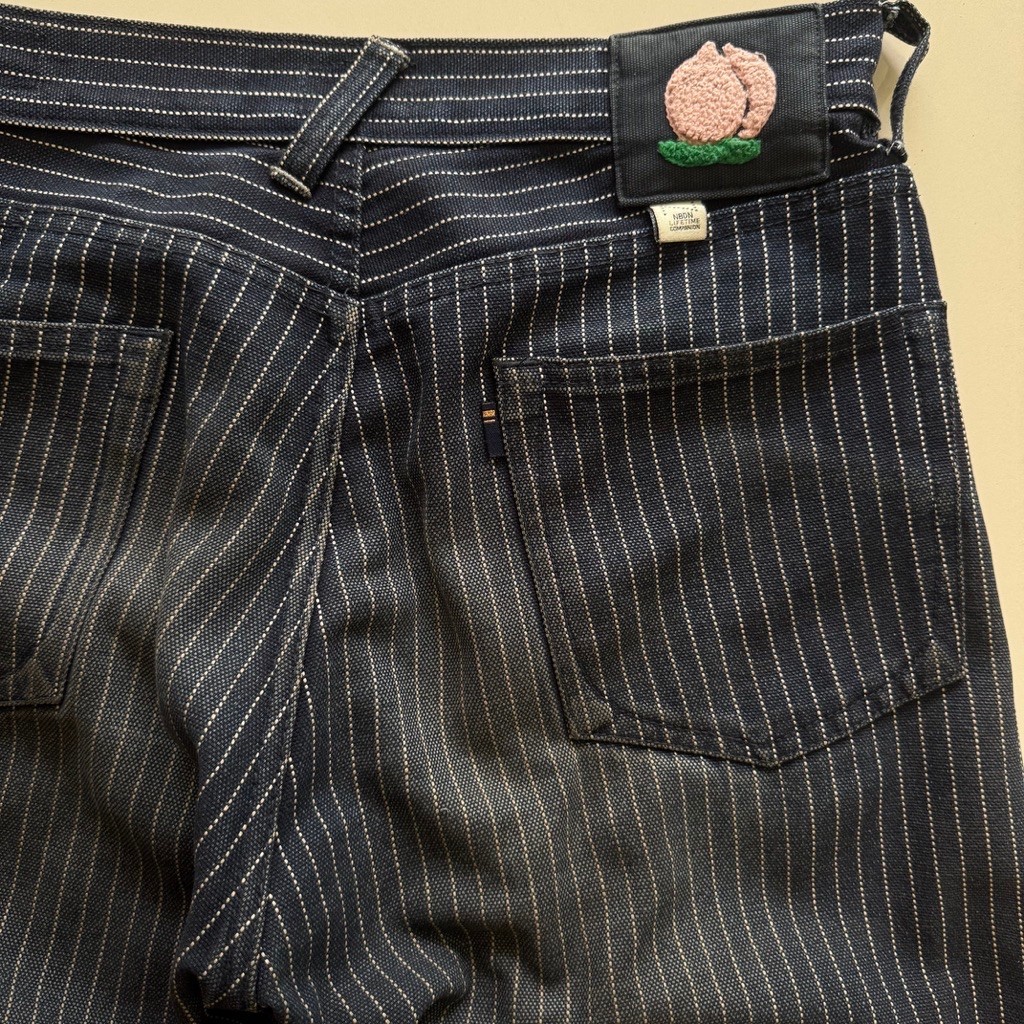 NBDN PEACH 003 Woven Wabash Pants 14oz Canvas Duck Celana Stripe Nobrandedon ina