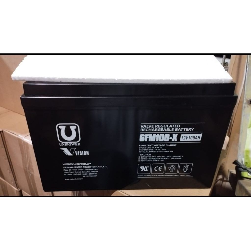 Aki Ups Plts vrla merek Vision 12v 100ah