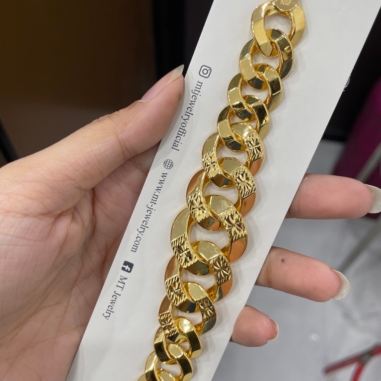 Gelang Sisik Naga Kristal hanya 8.9graman Emas Asli Kadar 875 20Karat