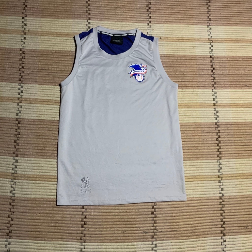 Kaos Singlet Olahraga Pria MLB New York Yankees Second Original Tank Top Gym Fitnes