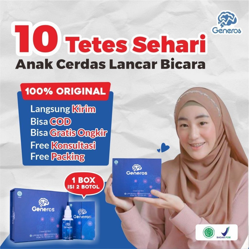Generos - Original paket 1 botol Vitamin Otak Anak Asli Bpom Halal