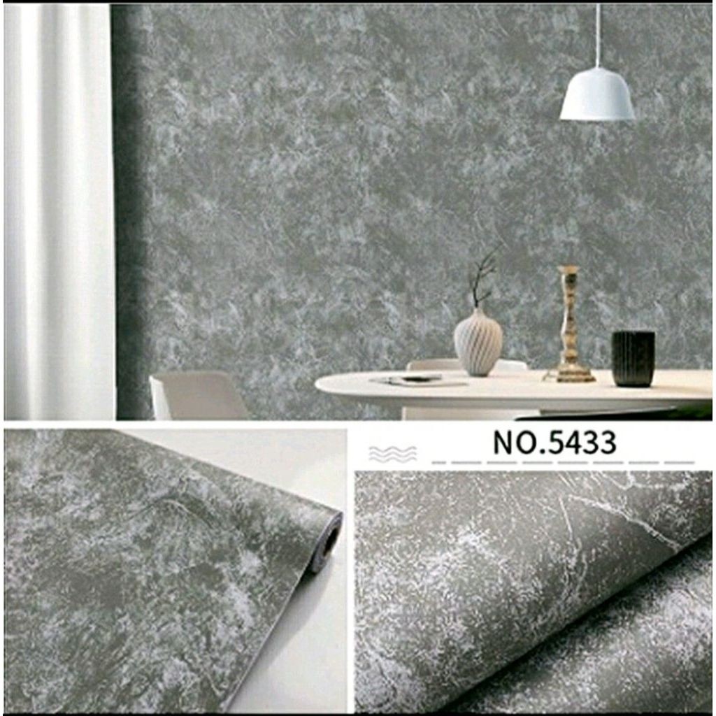 Termurah PremiumWallpaper dinding semen abu elegant Wallpaper cafe studio ruang tamu Wallpaper semen