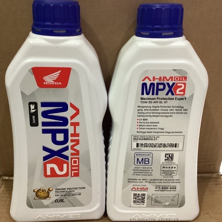 (Ori) Oli MPX 2 AHM 800 ml 10W-30