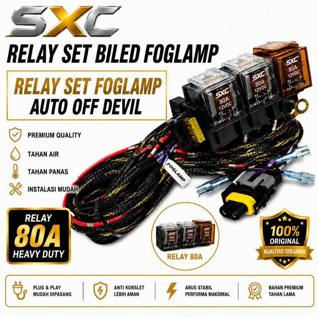 ORIGINAL PREMIUM KABEL RELAY SET BILED FOGLAMP UNIVERSAL MOBIL AUTO OFF DEVIL EYE RELAY FOGLAMP