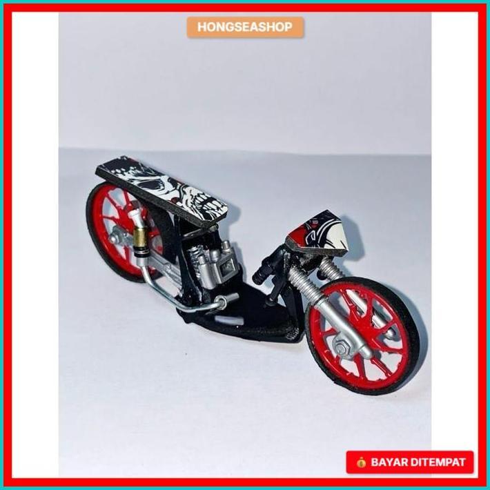 Miniatur motor drag modif,mainan motor miniatur modif drag