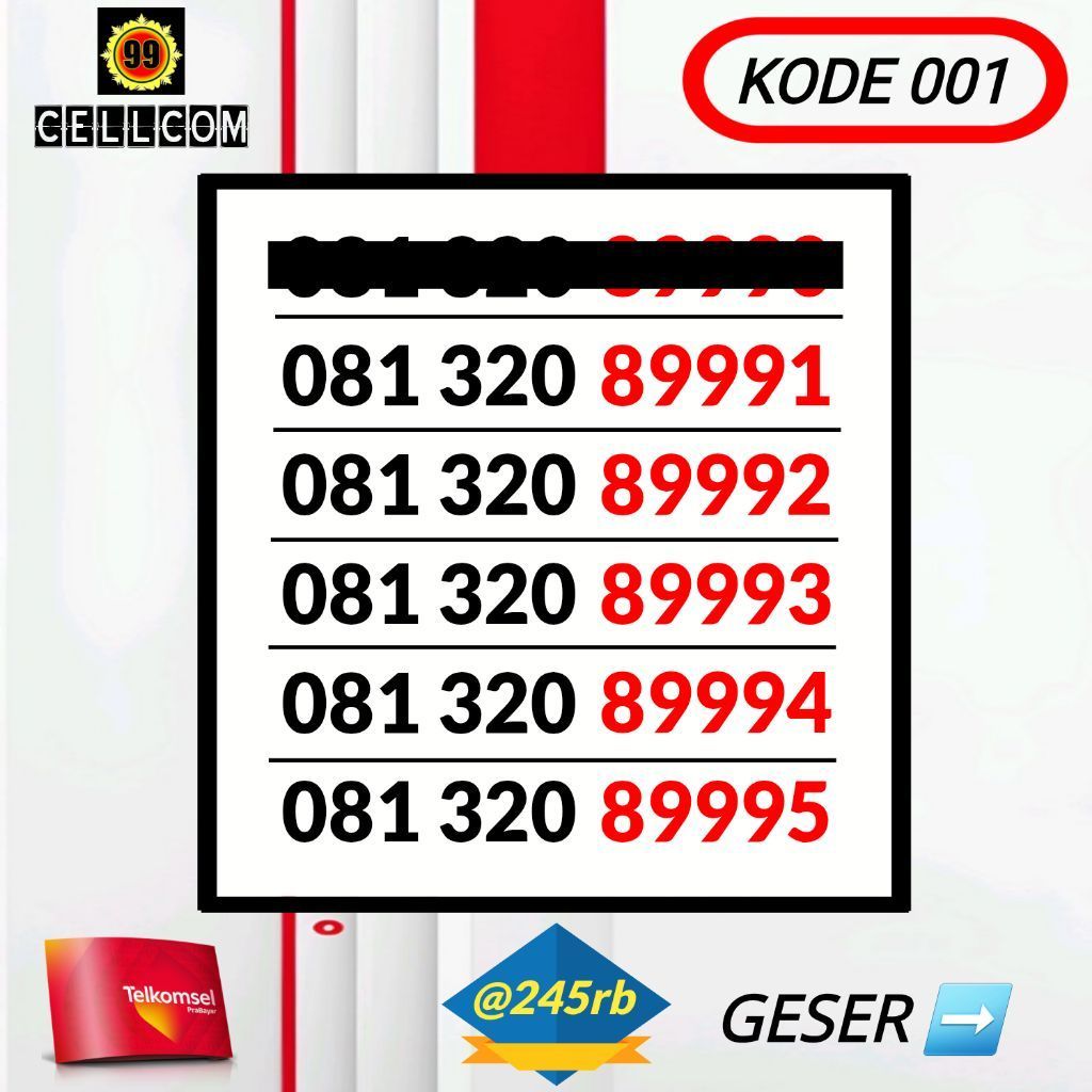 Nomor Cantik Simpati 11 Digit Kartu Perdana Telkomsel 11 Angka Reguler