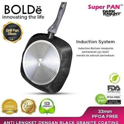 HARGA DISC - Bundling hemat BOLDe Grill Pan 28 cm+Wok Pan 24 cm Dark Knight Set Alat Masak Granite A