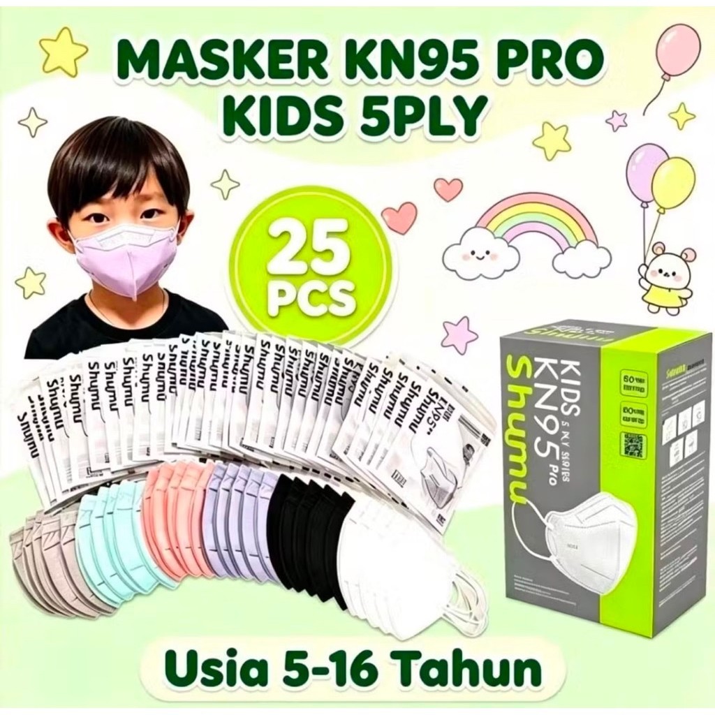 Masker KN95 anak pro shumu isi 25pc