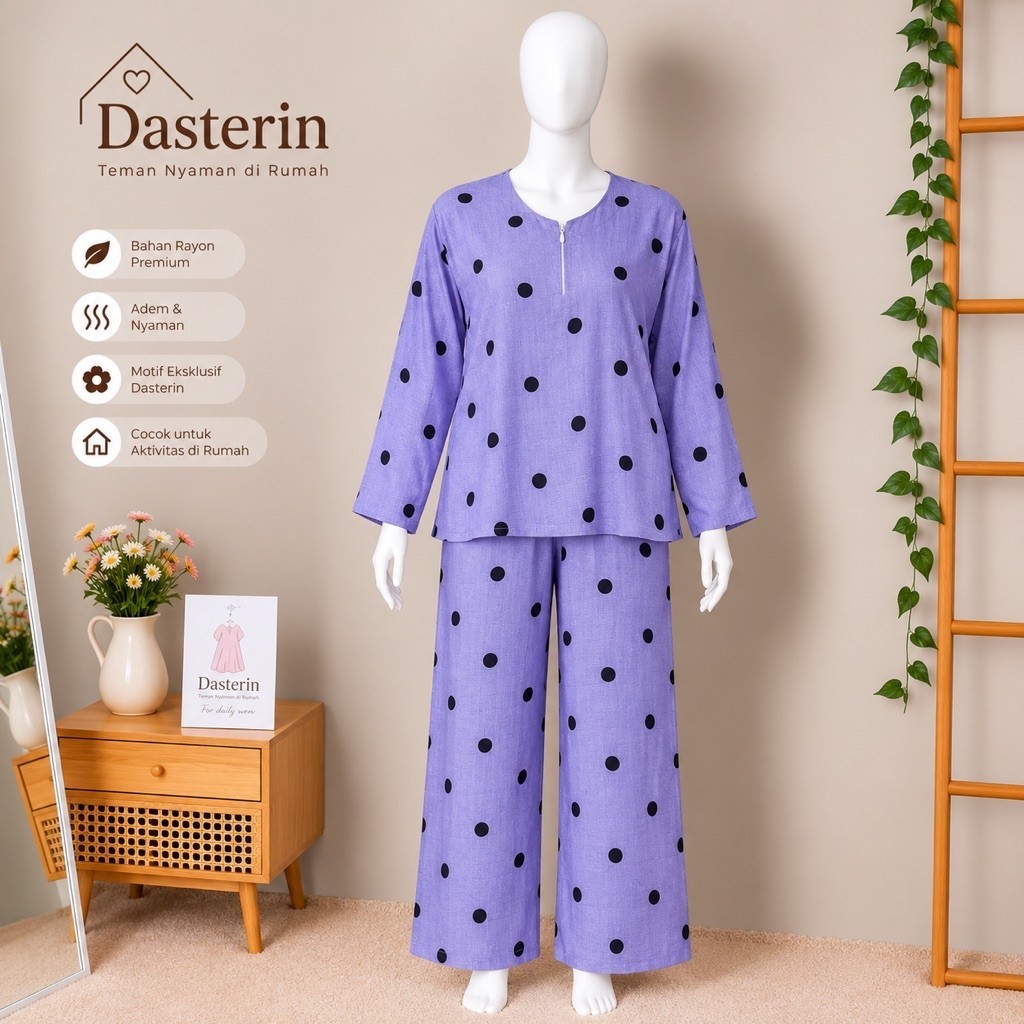 Setelan Wanita Lengan Panjang Celana Panjang Rayon Premium | Piama Wanita | Baju Tidur Wanita | Sete