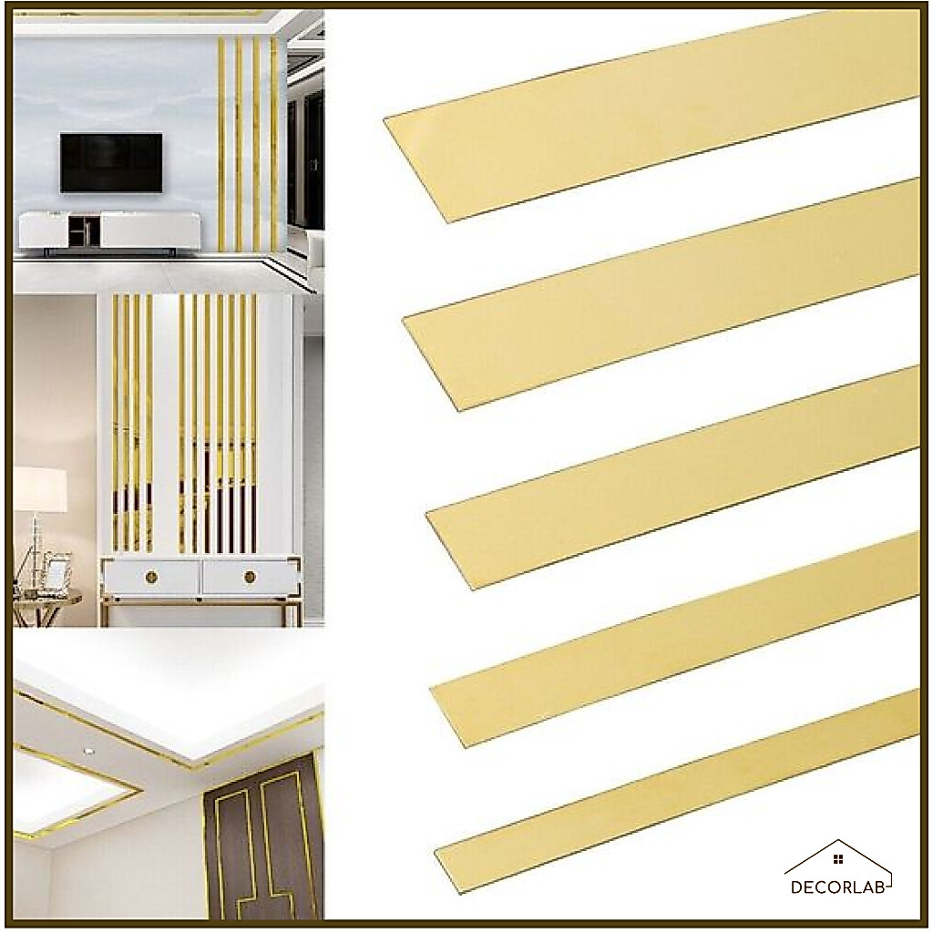 List Plat Strip Gold - Lis Mirror - Lis Stainless Steel - Decorative Lines Mirror